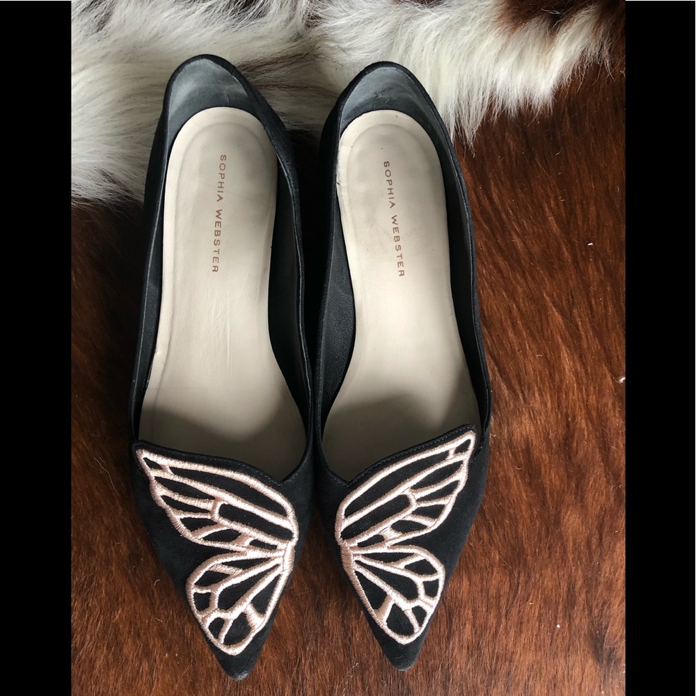 Sophia Webster Bibi Butterfly black flats